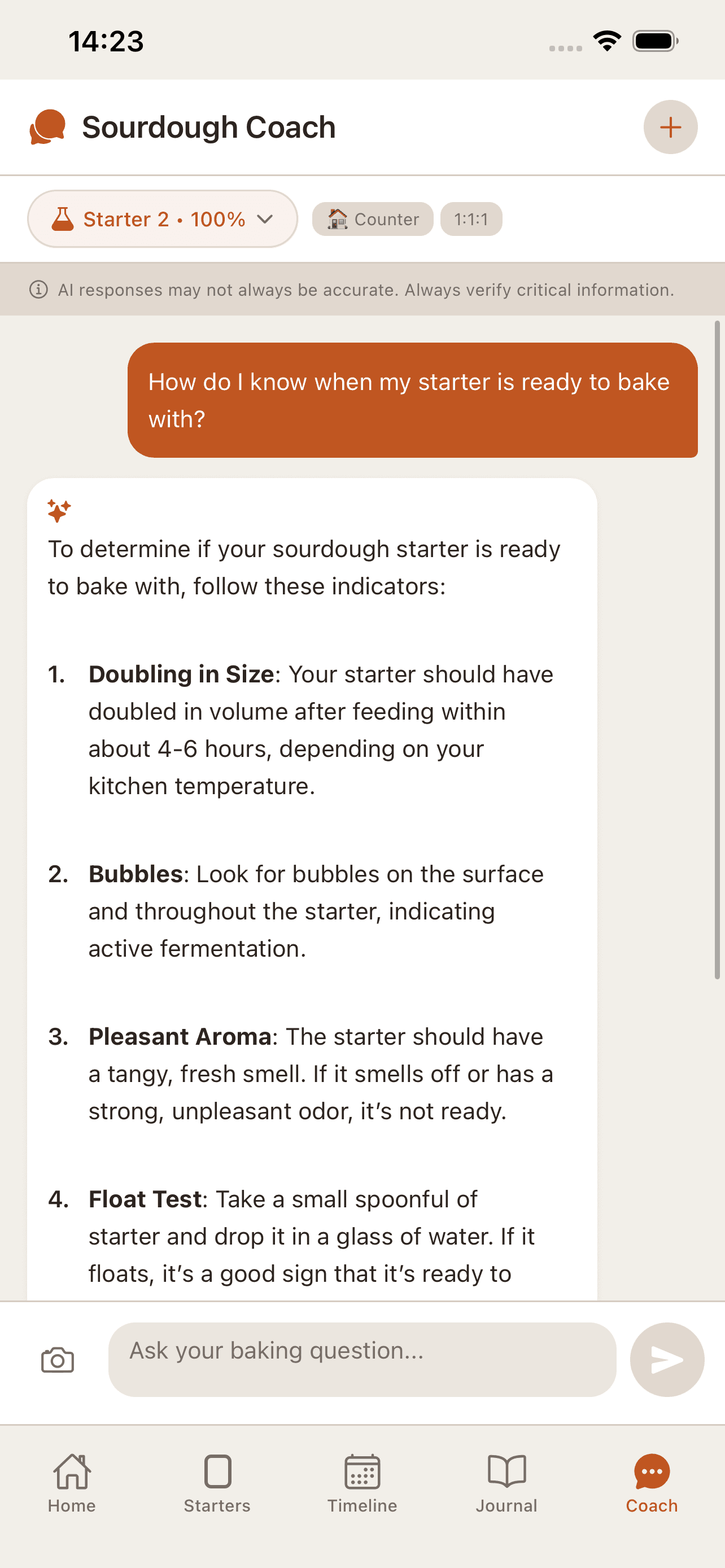 Sourdough Forge AI Coach Screenshot